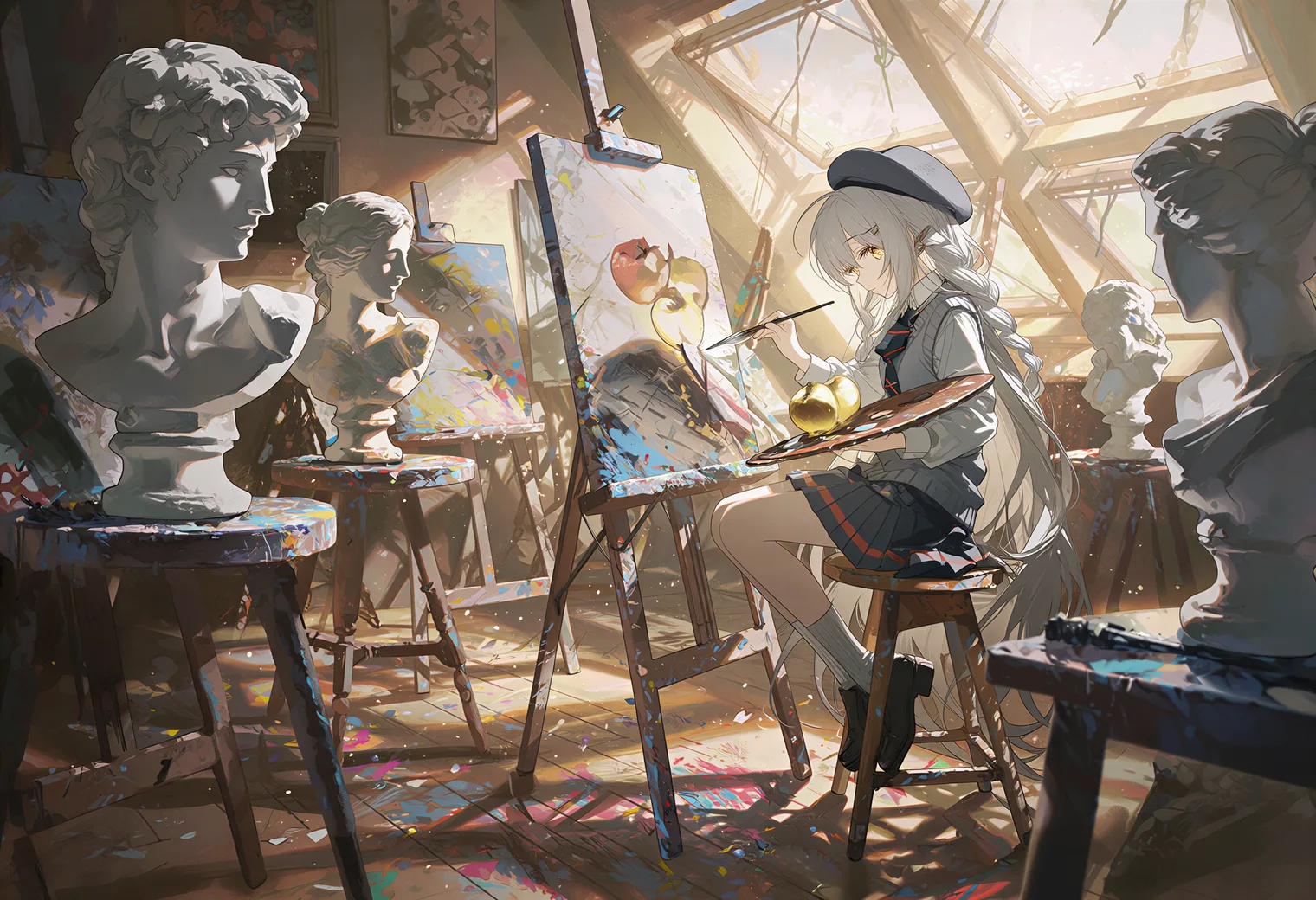 诺姆在画室创作