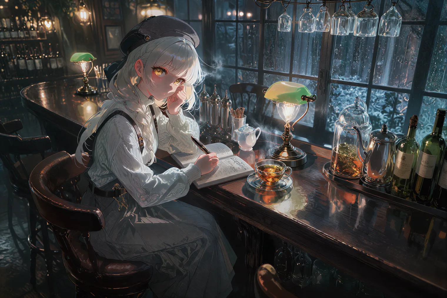 温暖餐吧里的夜晚